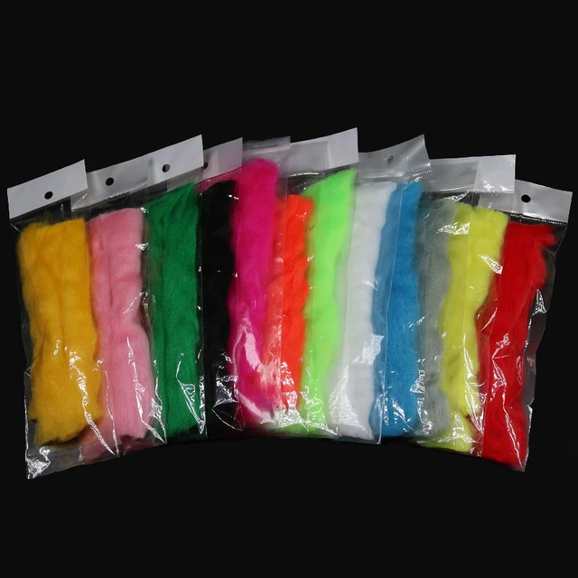 Fly Fishing Multiple Color Egg Yarn Glow Bug Yarn Fiber Baitfish Lure  Parachute Fly Tying Material