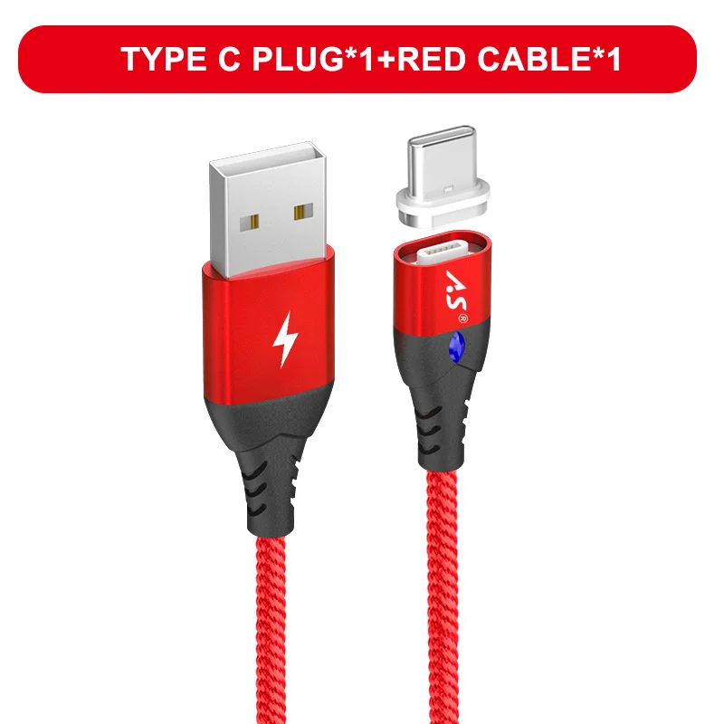 Магнитный USB C кабель для быстрой зарядки телефона type-C Магнитный адаптер зарядного устройства для huawei Xiaomi A2 Mi5 samsung Galaxy S9 шнур для передачи данных - Тип штекера: Red Cable Kit
