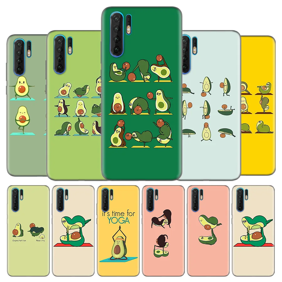 

Silicone Phone Case for Huawei Mate 20 10 P30 P20 P10 P9 Nove 5 5i Pro Lite P Smart Z Plus 2019 Bumper Cover Cute Avocado Yoga