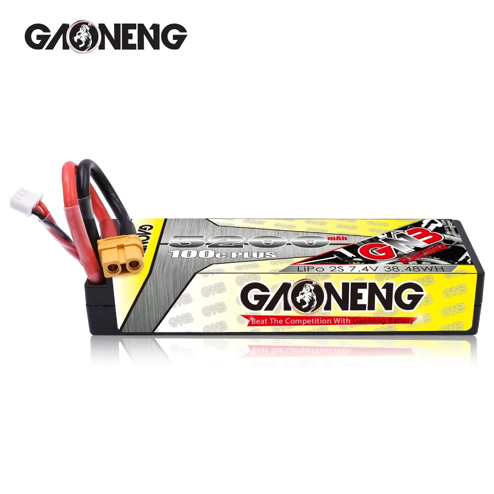 Gaoneng GNB 5200 mAh 2 S 7,4 V 100C/200C 38.48WH Hardcase LiPo аккумулятор с штепсельной вилкой для 1:10 1/10 RC автомобиль Лодка