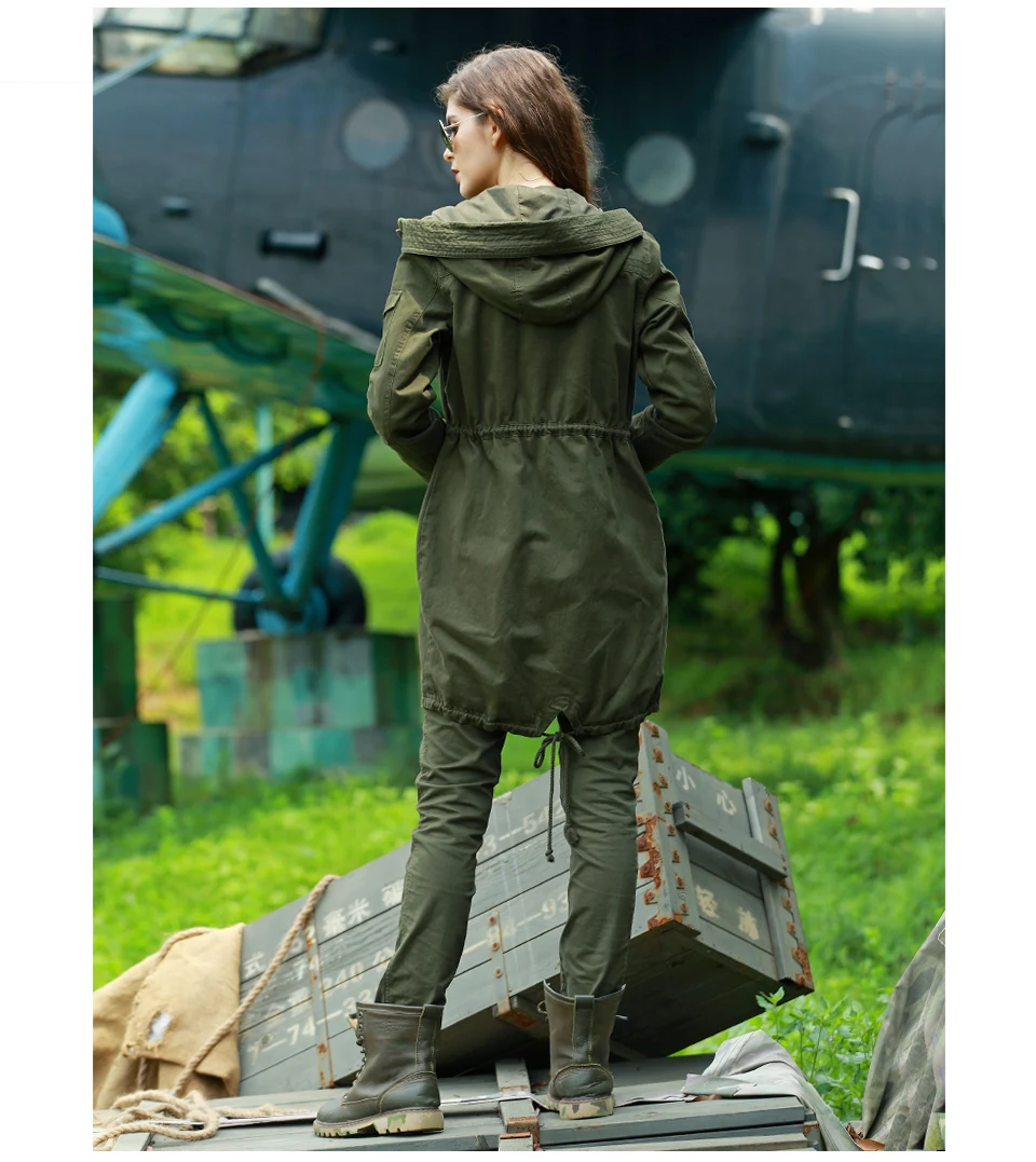 Новая мода размера плюс женское пальто Весна Осень повседневное камуфляжное длинное пальто с капюшоном женское приталенное зеленое однотонное тонкое пальто верхняя одежда