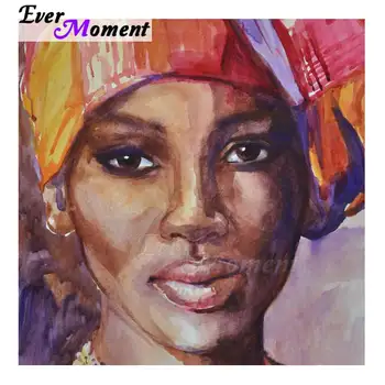 

Ever Moment Diamond Painting Handmade African Woman Picture Of Rhinestone Full Square Drill Decoration Diamond Embroidery 3F399