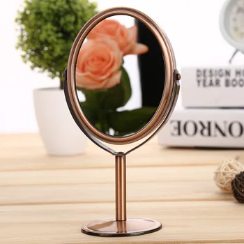 

Retro Makeup Mirror Double Sided 360 Degree Rotatable Table Dressing Cosmetic Decorative Mirror European Home Fashion Figurines