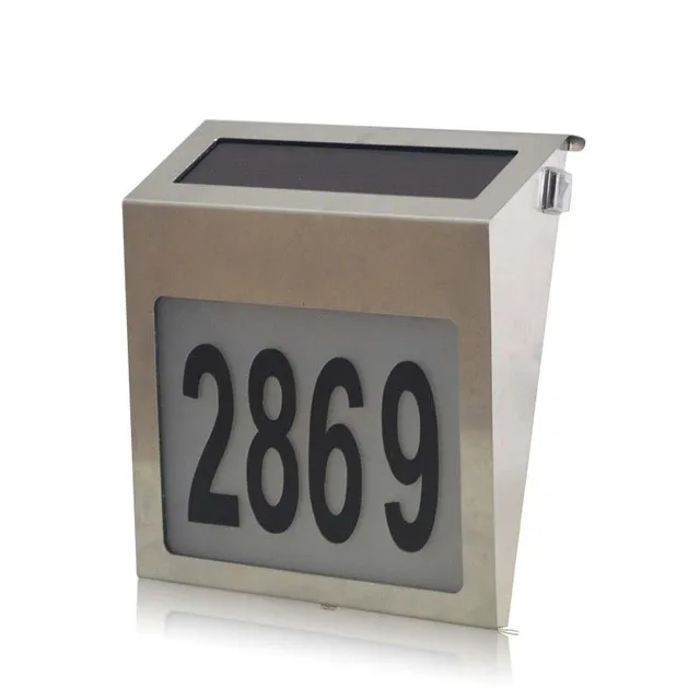 Nieuwe Aankomst Roestvrij Zonne energie LED Verlichting Doorplate ... Nieuwe Aankomst Roestvrij Zonne energie LED Verlichting Doorplate ...