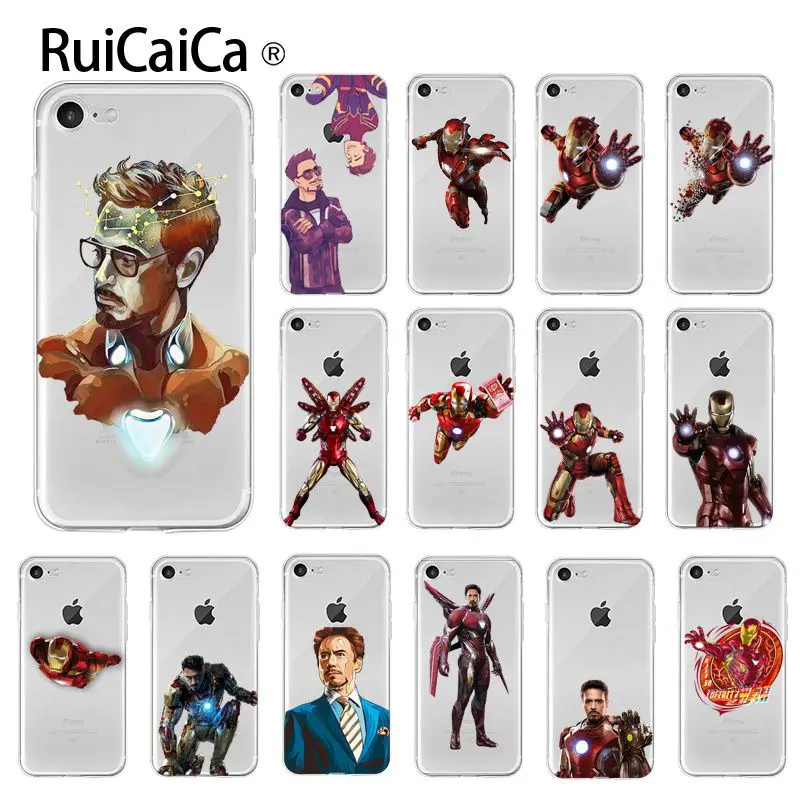 Ruicaica Iron Man Marvel Avengers Newly Arrived Transparent Cell Phone Case for iPhone 5 5Sx 6 7 7plus 8 8Plus X XS MAX XR | Мобильные