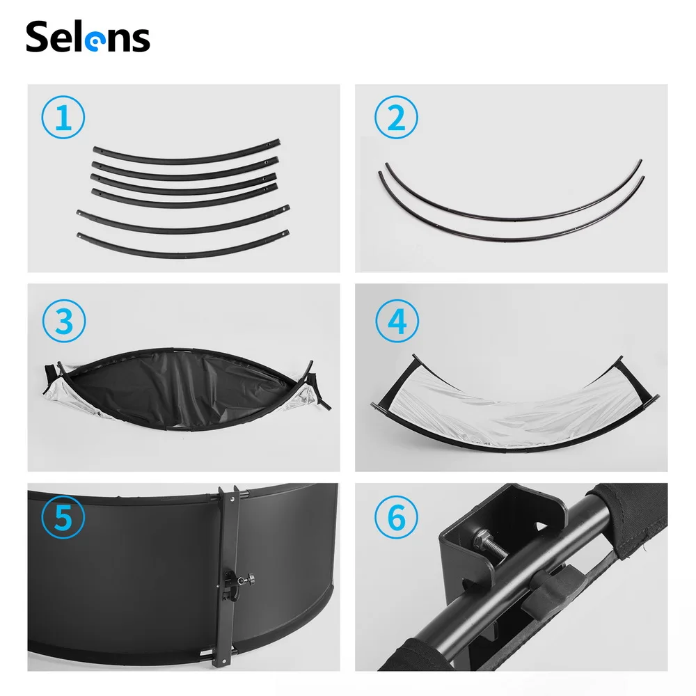 Refletor Curvo Reflexivo tipo u Kits de Estúdio Fotográfico Adereços de Fotografia Fotografia de Retratos Flash Quatro Cores 60x180cm - Image 3