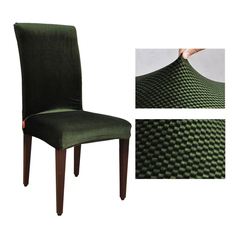 Jacquard Spandex Stretch Dining Chair Covers Machine Washable