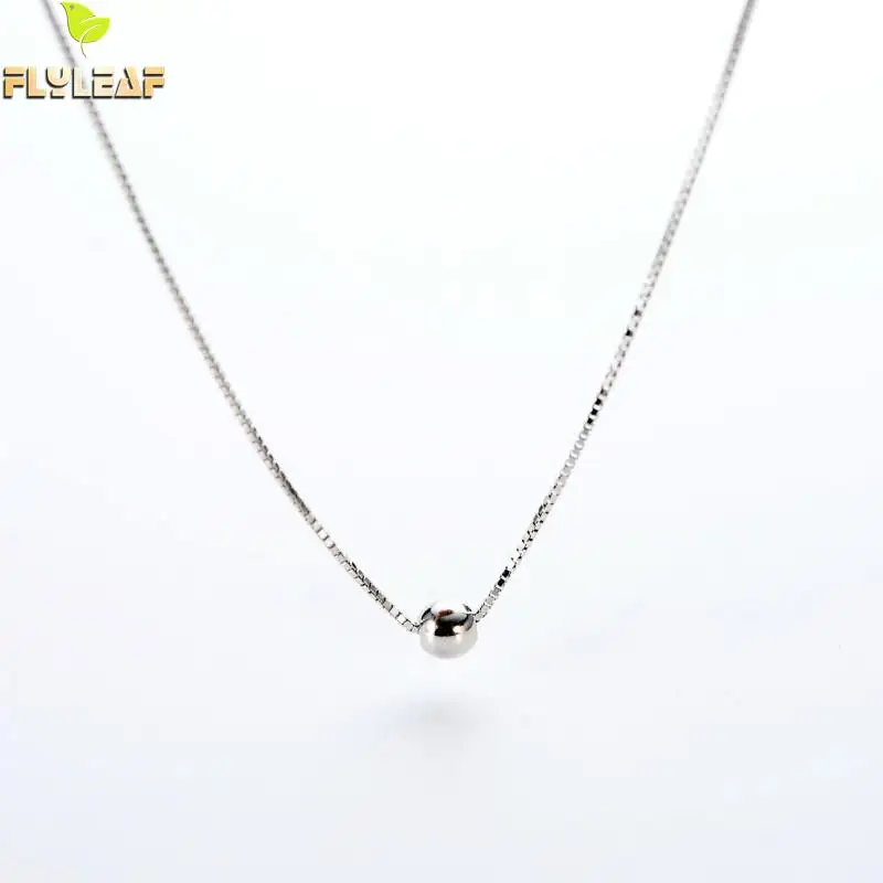 Форзац 925 пробы серебряный шар горох короткое колье ожерелье для женщин минимализм Дамская мода ювелирные изделия