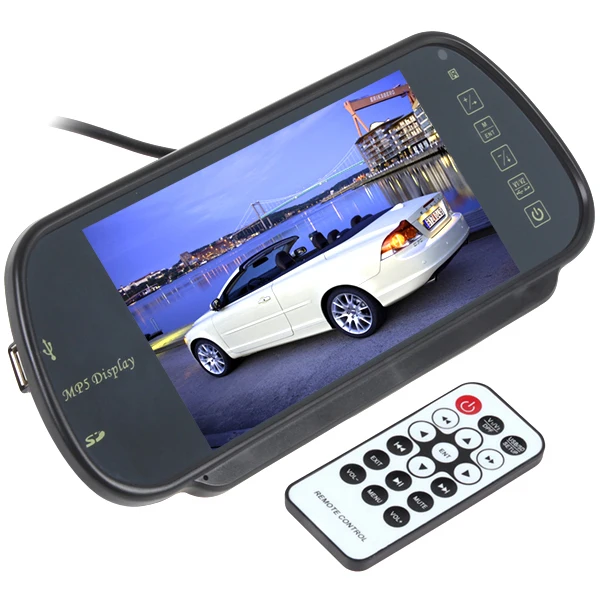 Зеркало заднего вида с цветным ЖК-дисплеем 7 дюймов SD / USB | Автомобили и мотоциклы