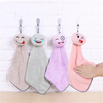 

Cartoon Expression 2019 New 1PC Kids Hand Towel Dish towels dishcloth kitchen Helper Cleaning Towels Cartoon Toilet Hand Towel