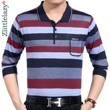 Повседневная Деловая Мужская рубашка с длинным рукавом, мужская полосатая Модная брендовая рубашка поло, дизайнерская Мужская теннисная рубашка поло camisa social 8654