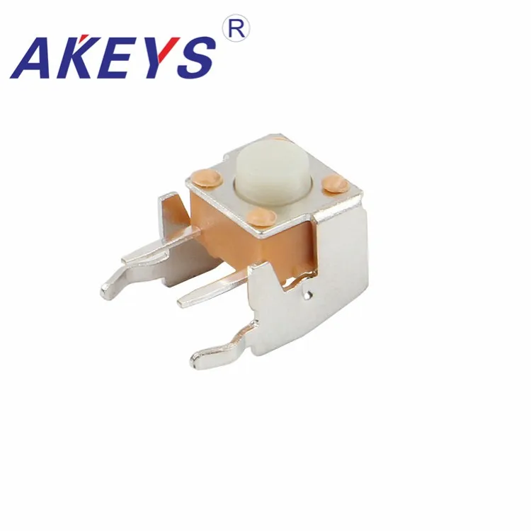

100PCS TS-D009 6*6 Orange Momentary Touch Switch Side Insert 2 pin copper pin Tact Switch With Bracket