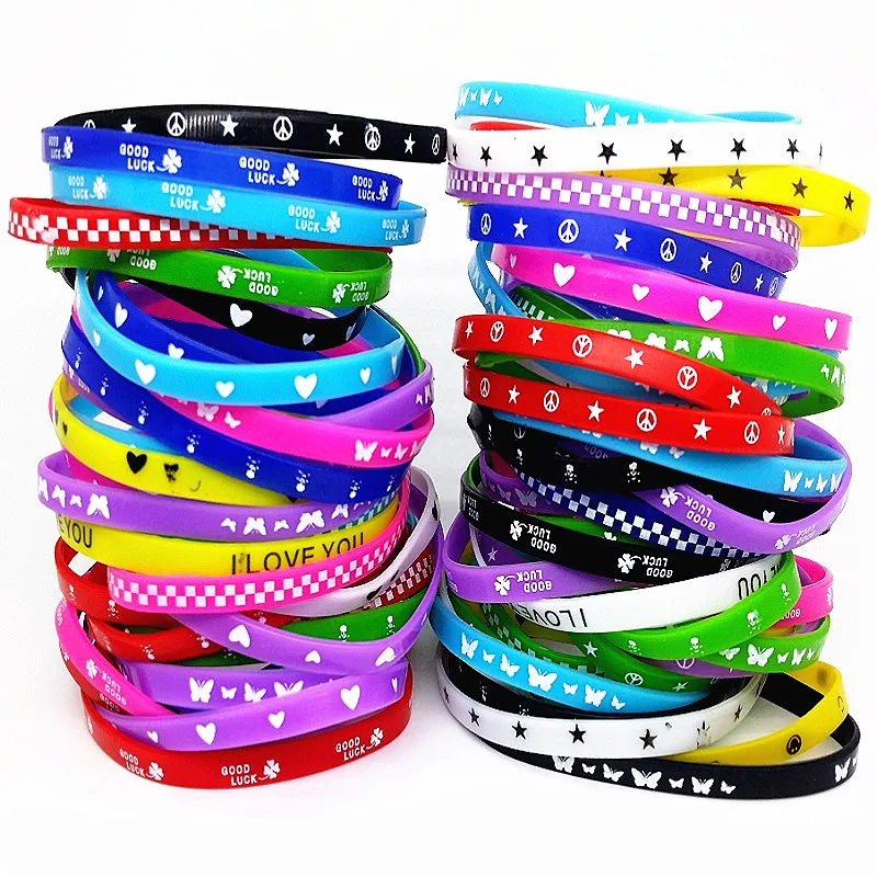 100 шт. детский силиконовый браслет для мальчиков и девочек|kids silicone wristbands|silicone