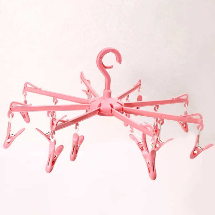 Домашний ветрозащитный пластиковый складной диск сушилка для путешествий Портативная сушилка модные эко-друзья носки Нижнее белье Органайзеры - Цвет: Розовый