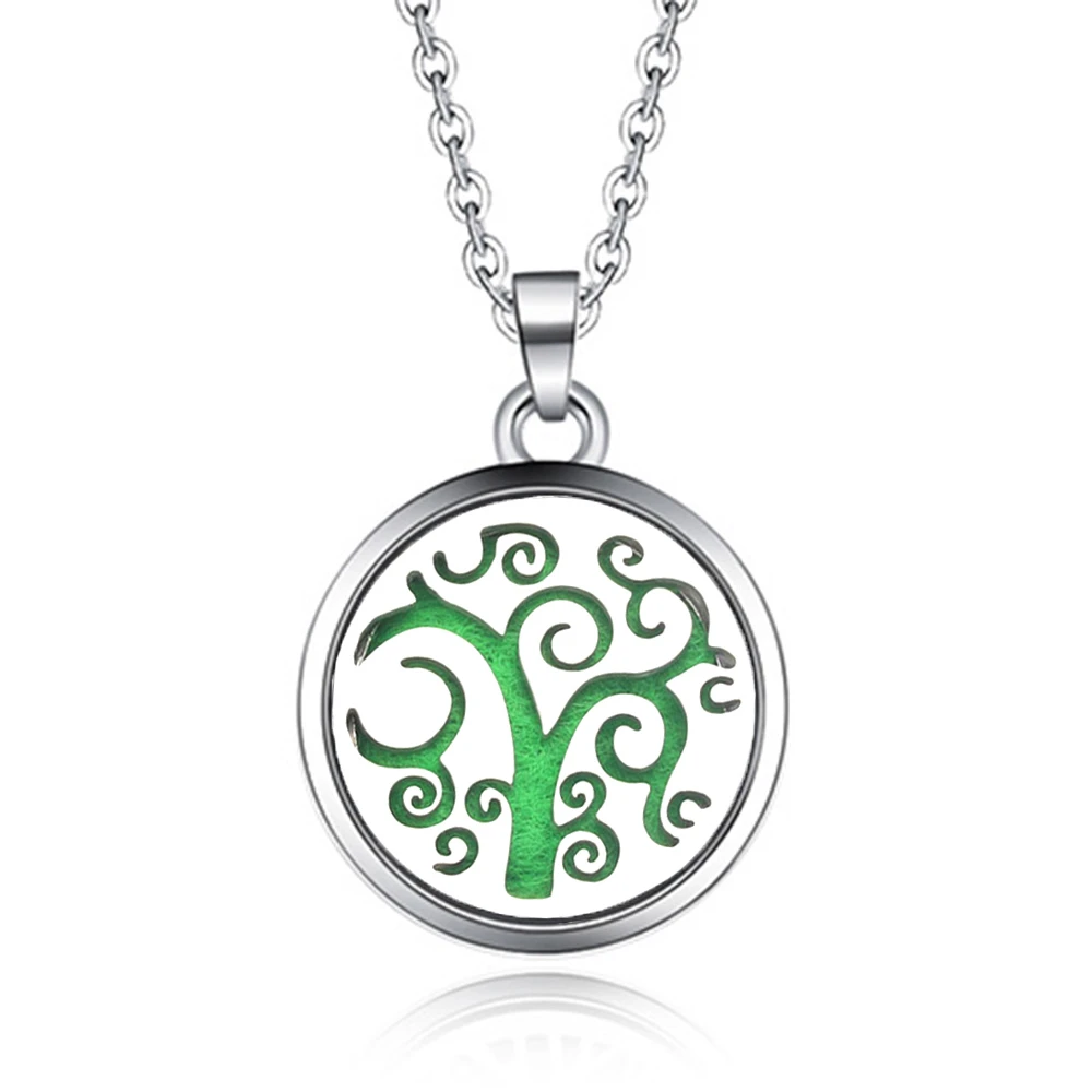 

Tree of Life Stainless Steel Aroma Box Pendant Necklace Magnetic Aromatherapy Essential Oil Diffuser Box Locket Pendant Jewelry