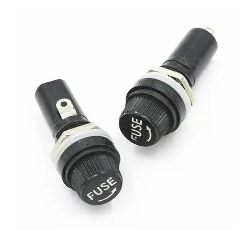 

10pcs x 5x20mm glass fuse holders 6x30 black insurance tube socket fuse holder for 5*20 6*30 Panel Mount Fuse Holder Connector