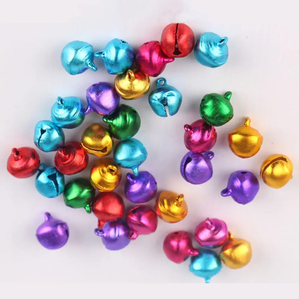 

Sale 6MM 100 pcs/lot Loose Beads Small Jingle Bells Christmas Decoration Gift Free Shipping Colorful/Mix Color
