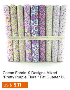 Booksew 50x50CM 9 Pieces "Fresh Yellow Floral" Cotton Fabric Fat Quarters Quilting Scrapbooking Patchwork Fabric Tilda cloth