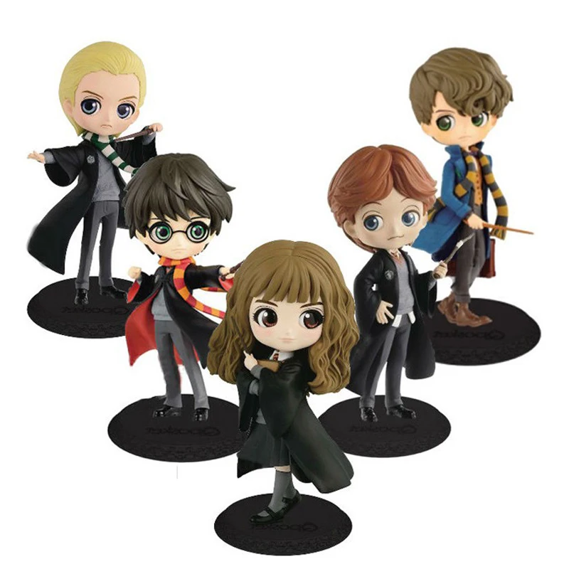 

QPosket Cute Big eyes Harri Potter Ron Weasley Hermione Granger lol Vinyl dolls Figure Model Toys 15cm toys for boys