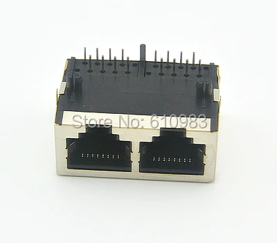 Новое поступление 5 шт. двойной порт сетевой интерфейс RJ45 разъем транспосон