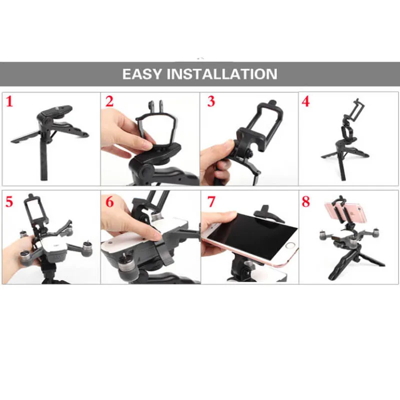 Handheld stabilize tripod Selfie  holder Gimbal stable Landing photography mount For DJI Spark Drone Accessories  1 (1)