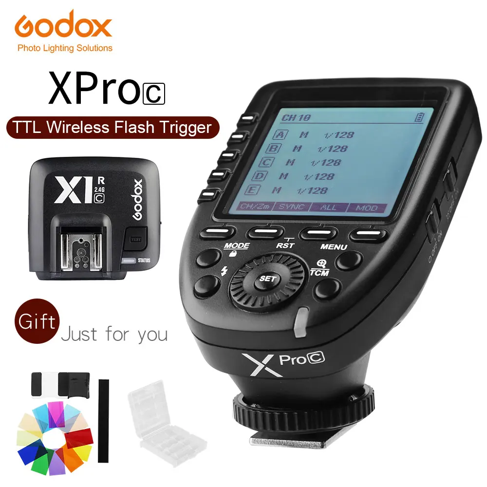 GODOX XPro-C E-TTL 2,4G Беспроводная Высокоскоростная синхронизация X СИСТЕМА триггер+ 3x приемник Godox X1R-C для камер Canon EOS - Цвет: Xpro-C add X1R-C