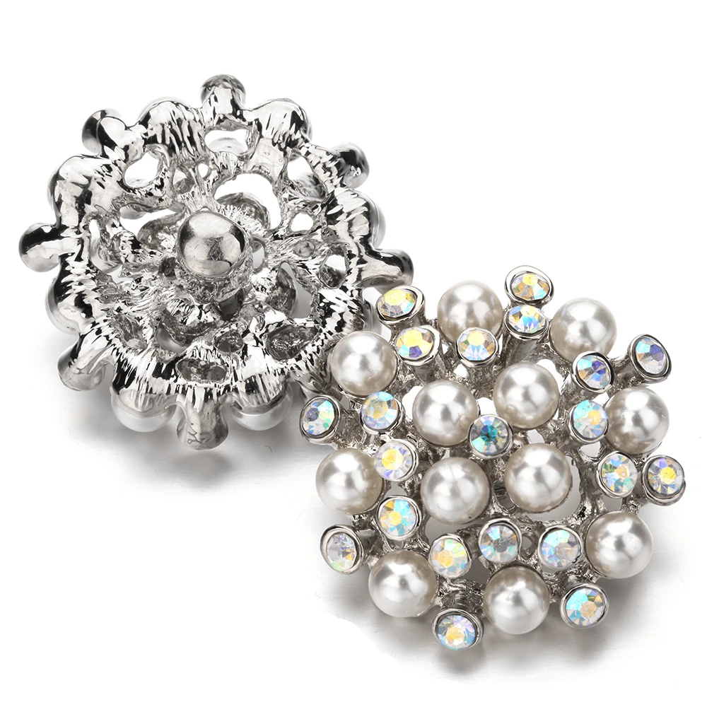 Snap button Jewelry Rhinestone Crystal Flower Snap Buttons with