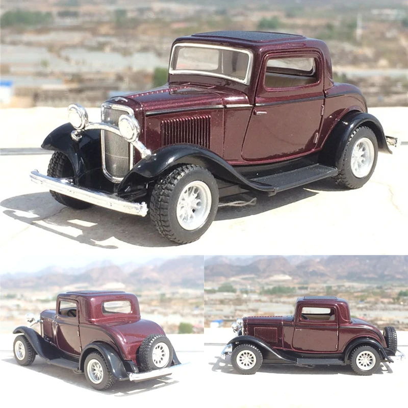 Высокое качество, высокая имитация, 1:32, сплав, тяга назад, автомобиль, 2 открытые двери, Ford 1932, Классическая Игрушечная машина