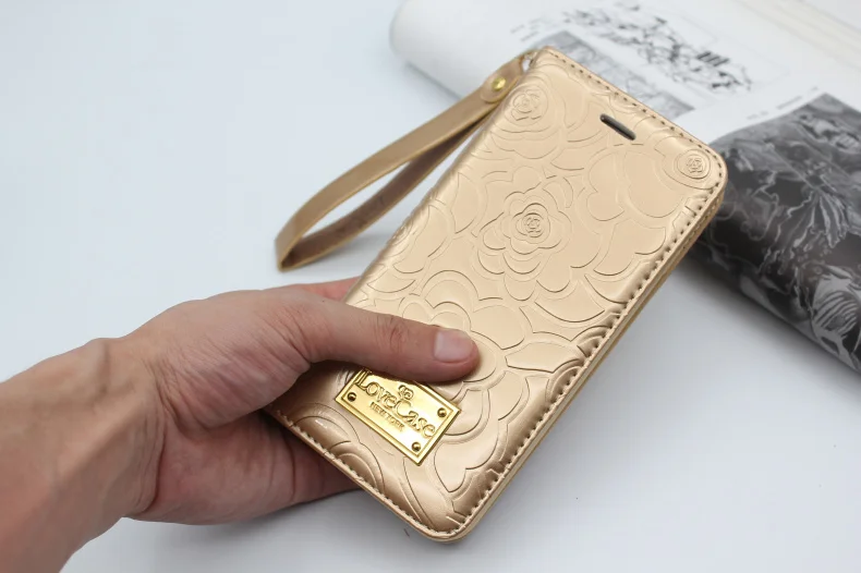 Latest 6s plus camellia wallet flip Patent Leather Case for iPhone 6 6S Plus 6splus Genuine Leather phone Bag Pouch Phone Cover