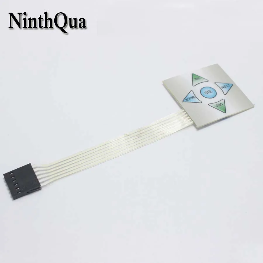 

1pcs 1x5 Matrix Array 5 Key Membrane Switch Keypad Keyboard 1*5 Keys Control Panel Plate 40*40mm for Aduino