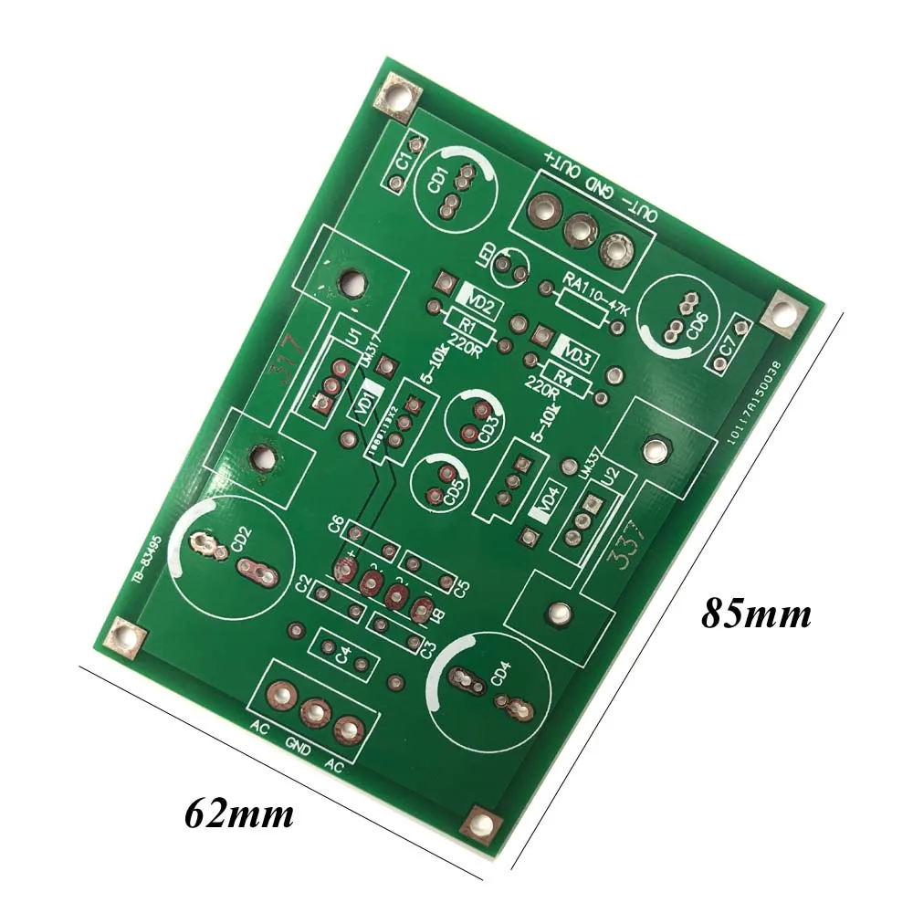 Lusya DIY наборы LM317t LM337t линейный Регулируемый источник питания постоянного тока Регулируемая фильтровальная плата 5-40 В DC F7-007