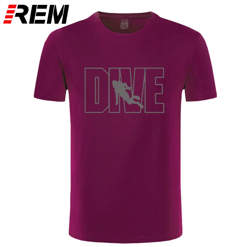 REM Diver Дизайн брендовая мужская одежда Топ Мода погружение AQUALUNG печать мужская футболка хлопок короткий рукав o-образным вырезом Футболка для дайвинга - Цвет: maroon gray