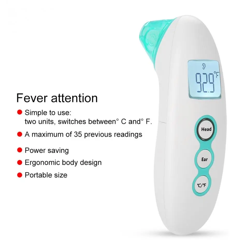 Лоб и ушной термометр цифровой инфракрасный термометр для младенцев и взрослых