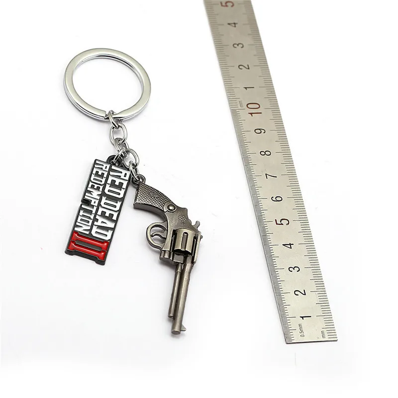 

New Game Red Dead Redemption 2 Keychain Metal Key Ring Chain 3D Gun For Men Car Women Bag Jewelry Chaveiro llaveros Souvenir