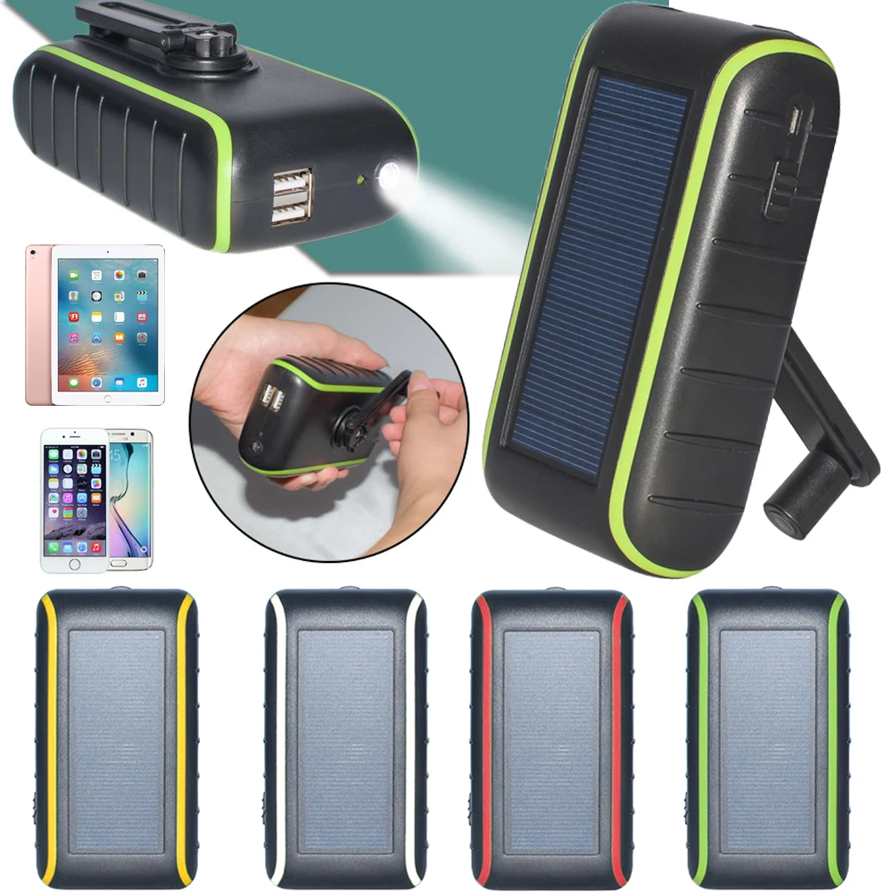 Hand Crank Solar Charger universal 5400mah solar powerbank new arrival