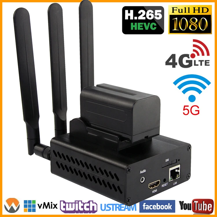 

4G LTE HEVC H.265 HDMI to IP Live Streaming Encoder H.264 HD Video Audio RTMP RTSP RTMPS Encoder for Live Streaming Broadcast