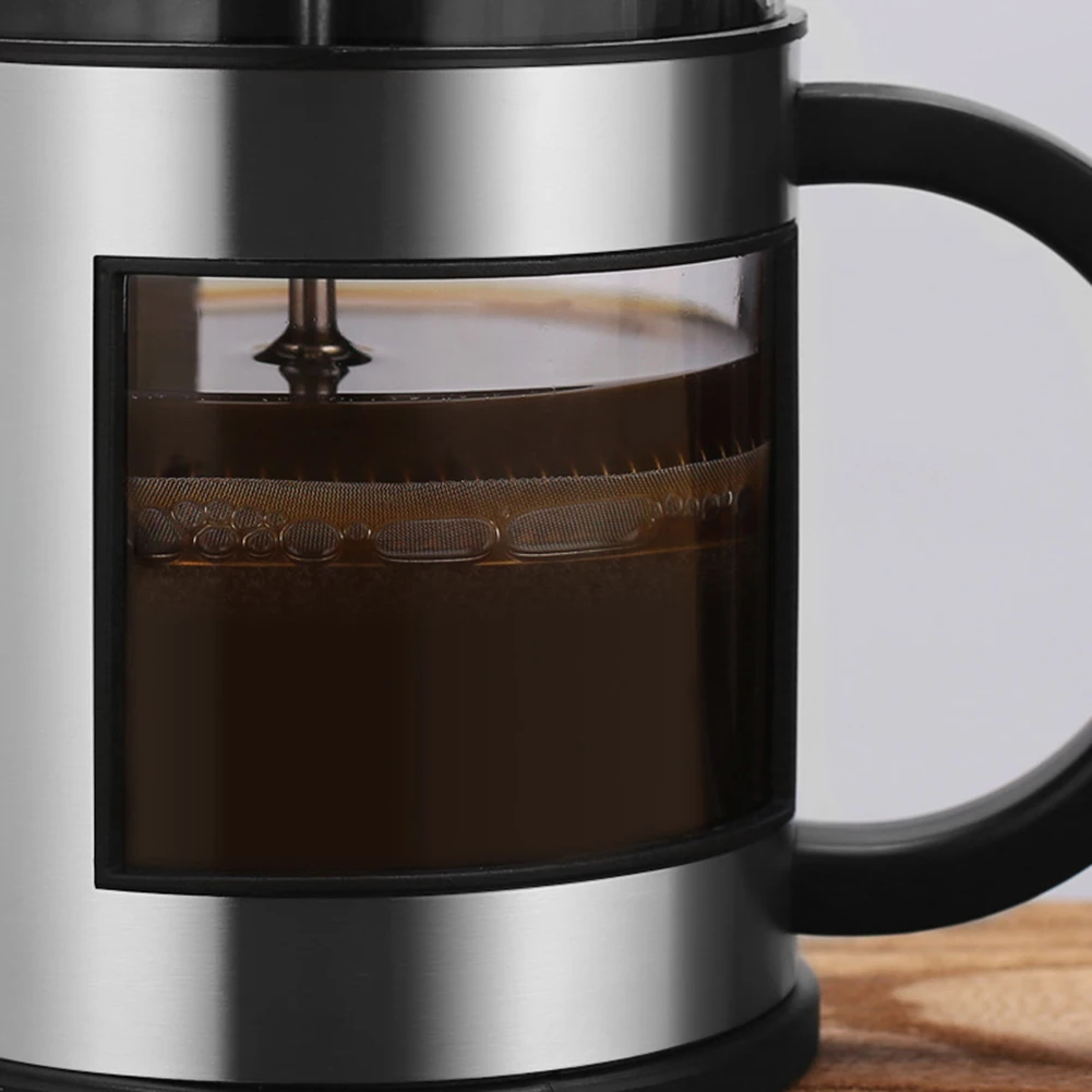1 шт 600/1000 мл нержавеющая сталь Французский пресс Кофе чайник стеклянный фильтр для чайника Кофе чайник