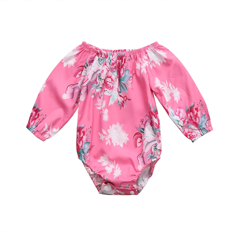 

Flower Toddler Baby Girls Long Sleeve Floral Bodysuit Jumpsuit Outfit Clothes 0-3T