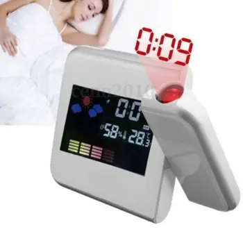 

Projection Digital Weather LCD Snooze Alarm Clock Color Display w/ LED Backlight
