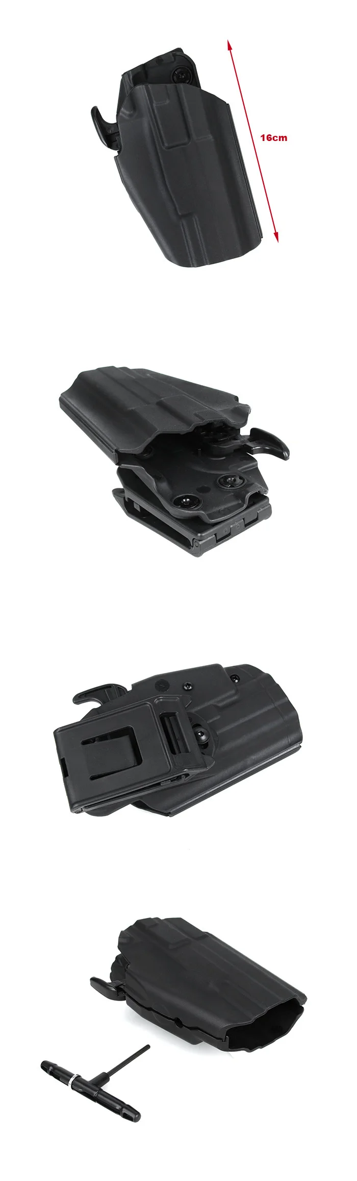 tactical airsoft accessories 579 series standard holster tactial belt platform holster fits G17 G18 G22 G37 HK45 for hunting (8)