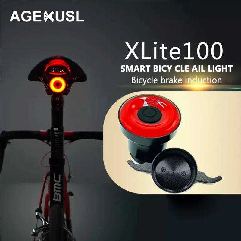 

AGEKUSL XLITE100 Bike Rear Light Bicycle Smart Tail Light USB Charge Auto Start Brake Sensing Rear Lights LED Cycling Taillight