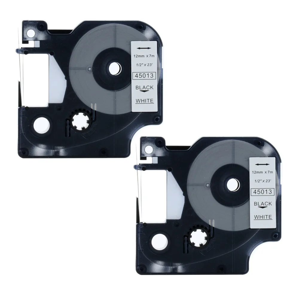 Compatible 12mm dymo d1 label cassette Black on white Dymo 45013 for