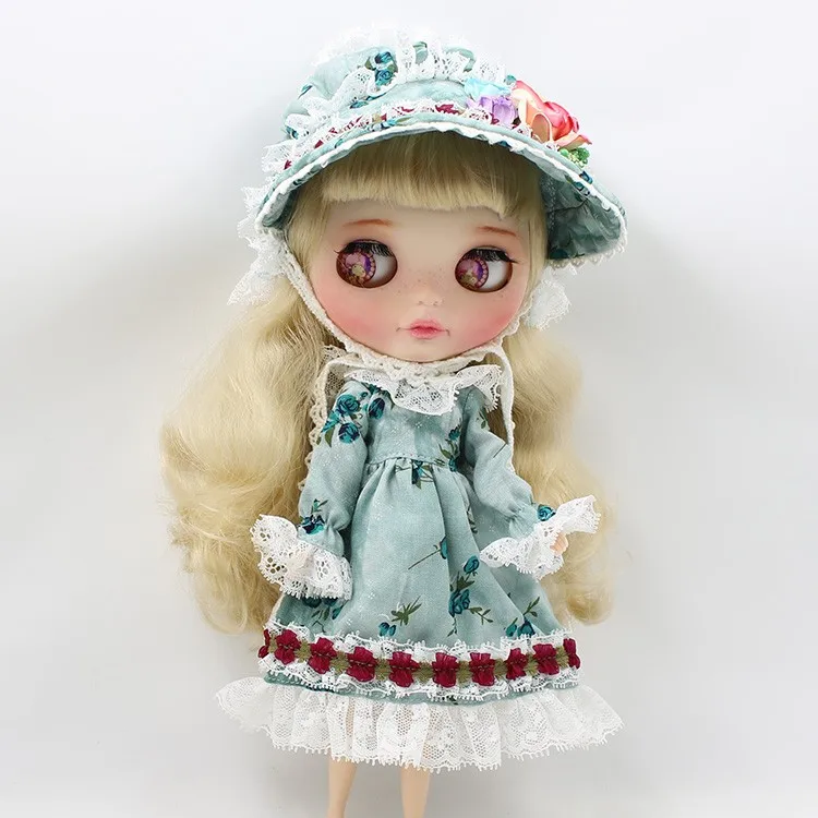 Наряды для Blyth doll, Цветочное платье с шапочкой для тела, милый костюм для 1/6 azone BJD pullip licca