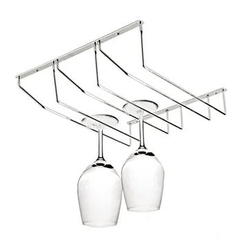 

1PC Hot Sale Stainless Steel Wine Glass Holder Stemware Rack Under Cabinet Storage Organizer 3 Row for Household J2074