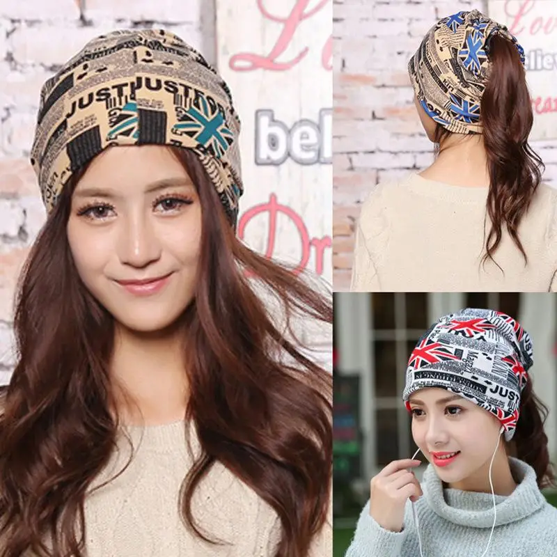 

New arrival 2 Use Cap Knitted Scarf Winter Hats for Women Letter Beanies Women Hip-hot Skullies girls Gorros women Beanies