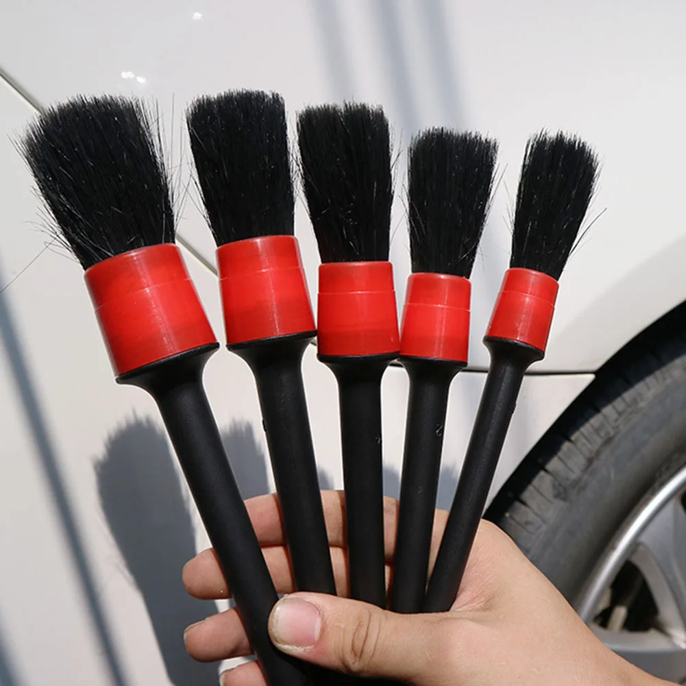 

5PCS/Set Plastic Round Universal Auto Cleaning Motorcycle Multifunctional Wheels Car Wash Crevices Tool Trim Detail Brush