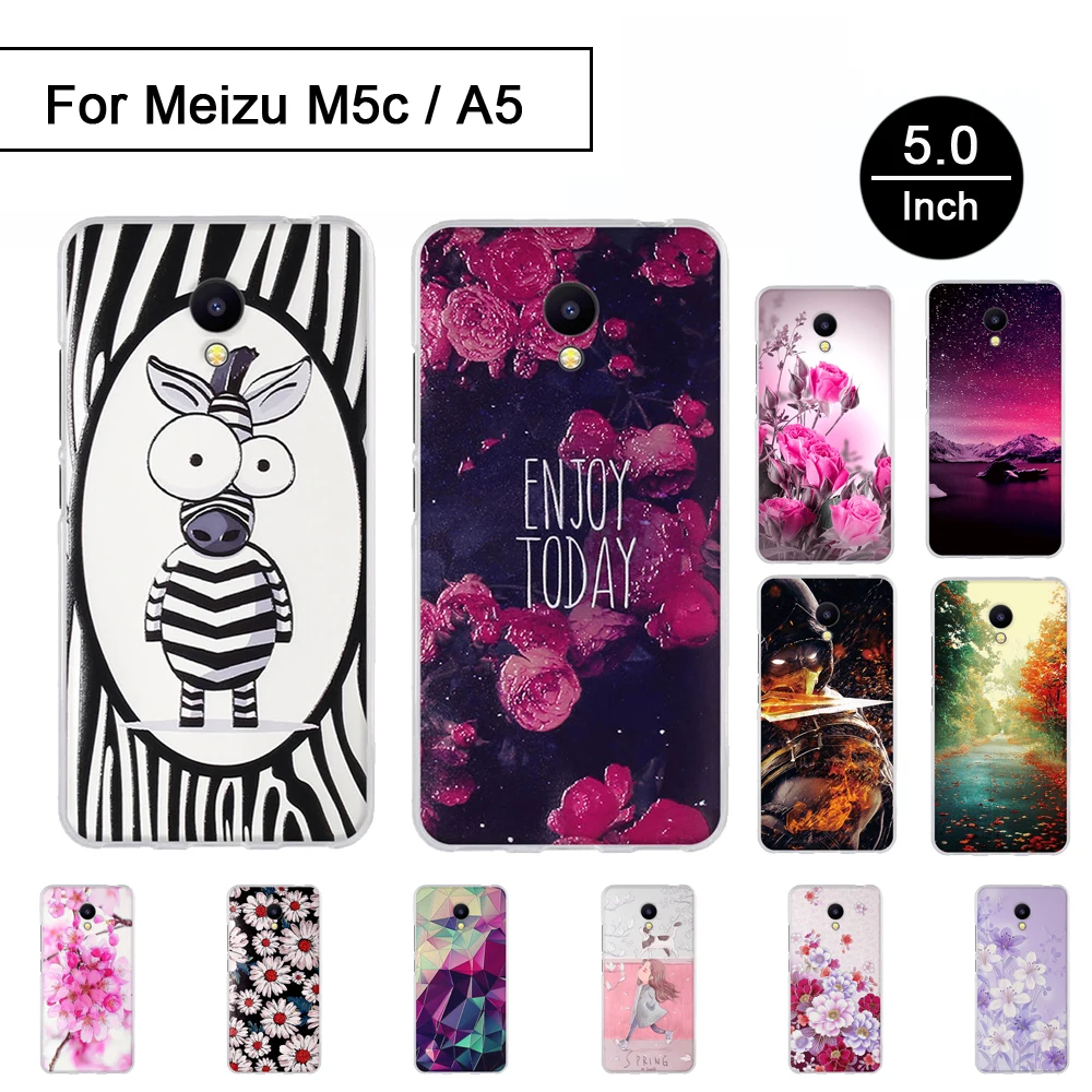 Мягкий чехол из ТПУ для Meizu M5c 5 0 дюйма с 3D рельефным рисунком очаровательный синий