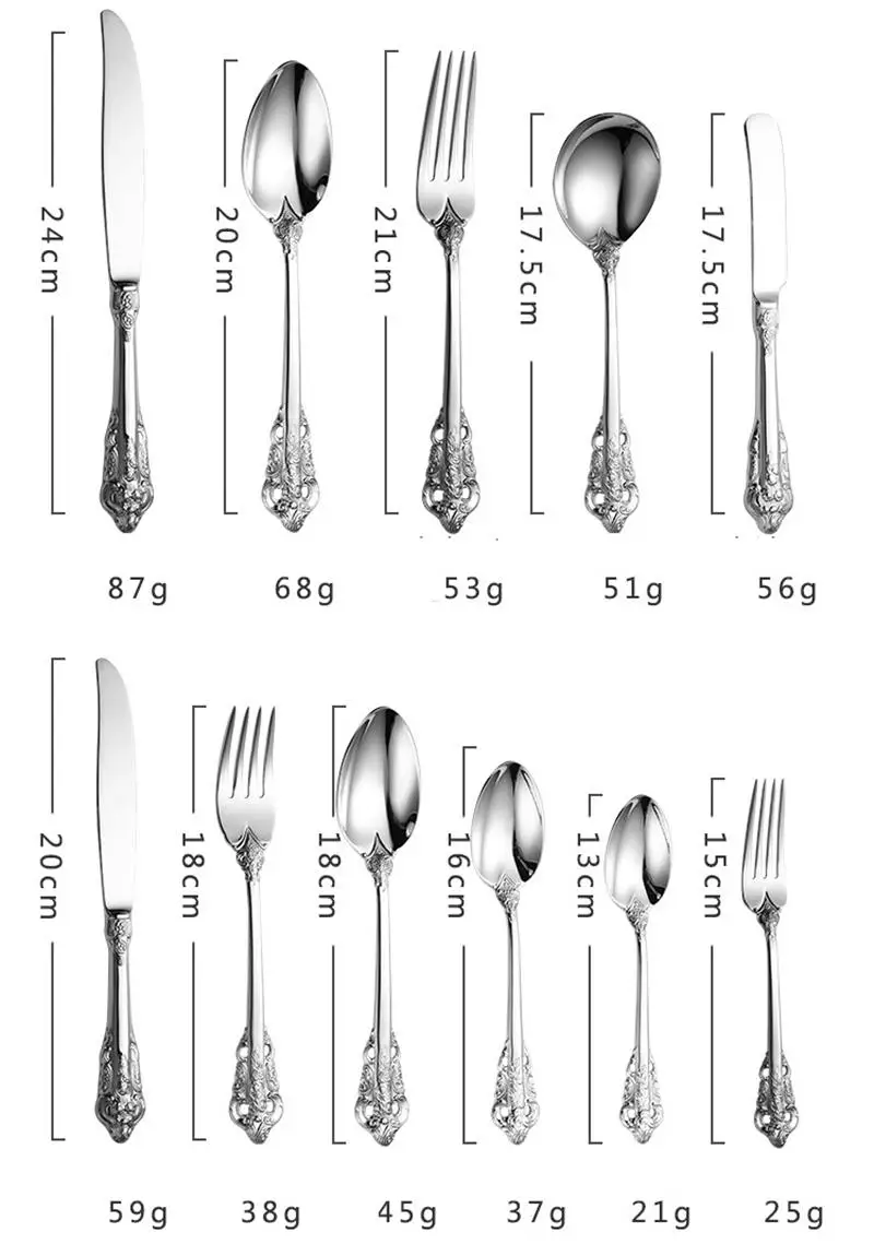 1 шт., ретро серебряная посуда, винтажное столовое серебро, столовый нож из нержавеющей стали, вилка, ложка, свадебные столовые приборы, Рождественская Западная столовая посуда