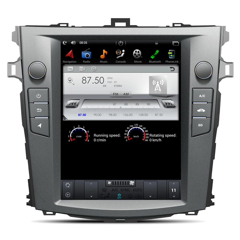 

10.4" tesla style vertical screen android 6.0 Quad core Car GPS radio Navigation for Toyota Corolla 2006-2013
