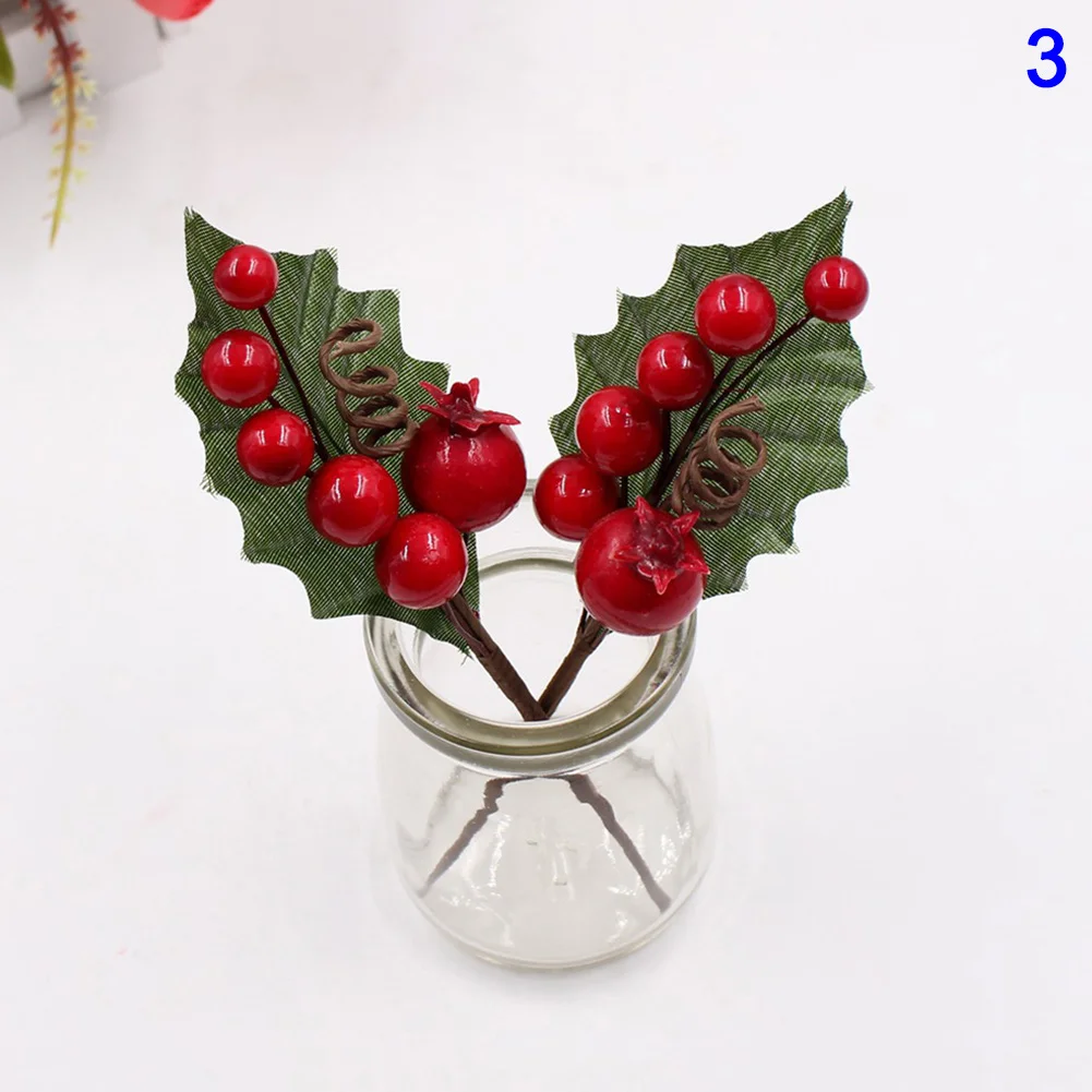 

Artificial Flower Red Pearl Stamen Berries Branch for Wedding Christmas Decoration Supplies KM88